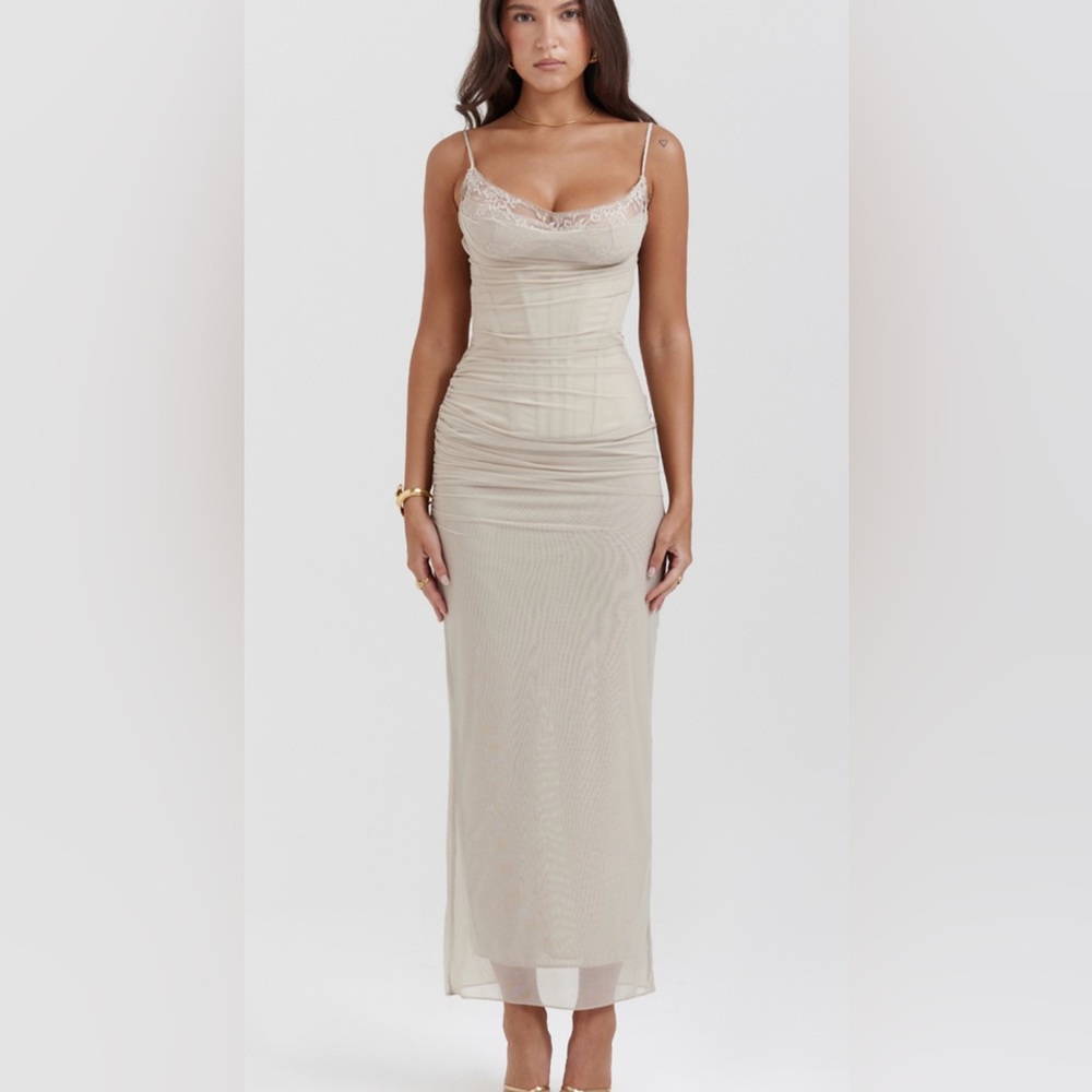 House of cb Nalini dress in sand